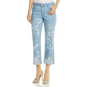 Donna Karan Blue Whisker Wash Adorable Cropped Denim Jeans Size 28